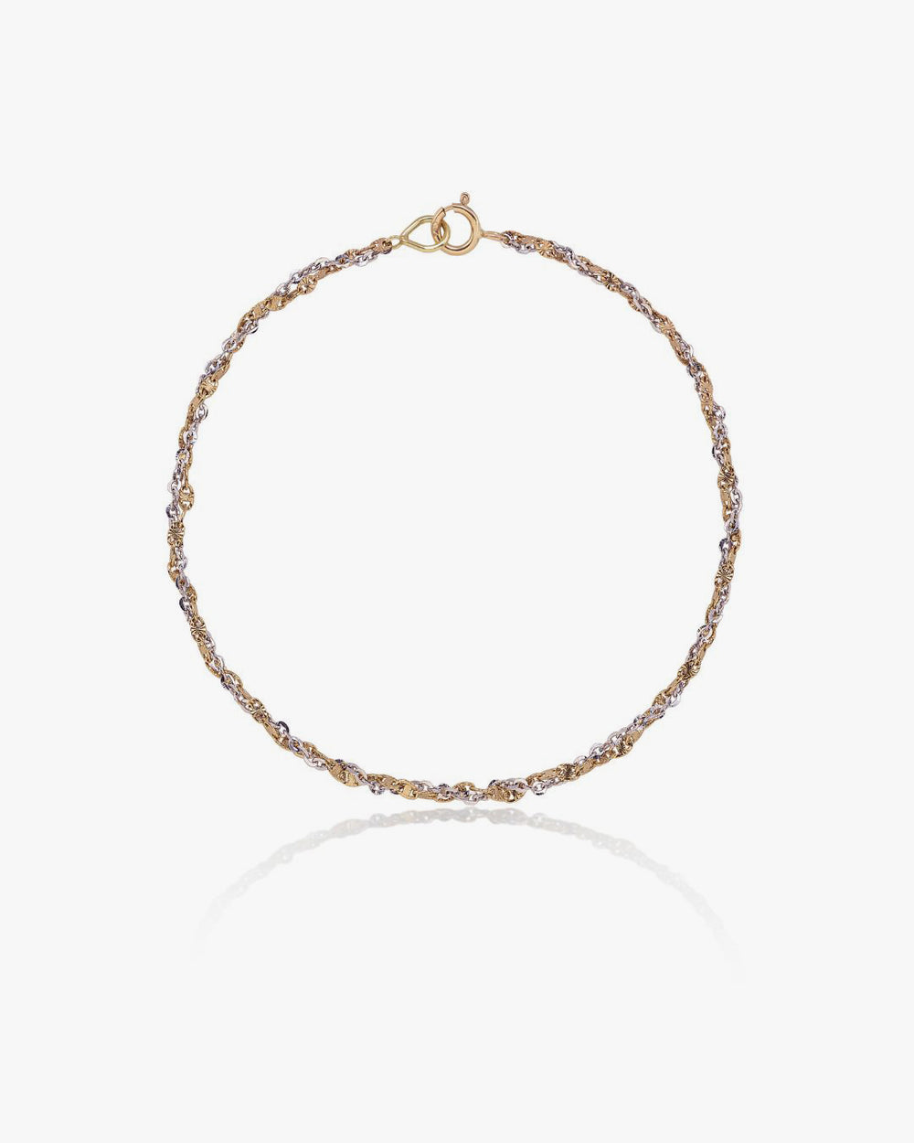 Treccia Yellow and White Gold Bracelet