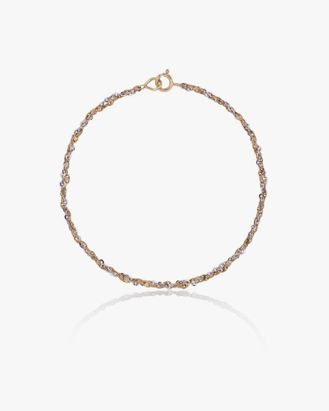 Treccia Yellow and White Gold Bracelet