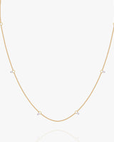 Un Filo Di Luce Briolette 6 White Diamonds Necklace