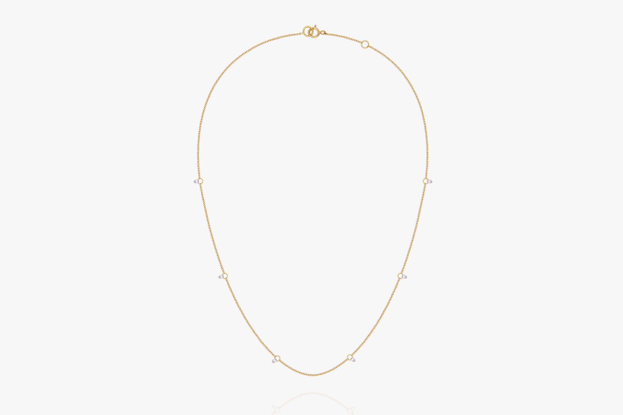 Un Filo Di Luce Briolette 6 White Diamonds Necklace